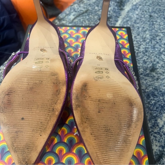 Kurt Geiger Purple Heels with Rhinestone Trim - Picture 5 of 5